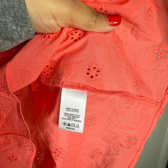 1 State Womens Top XL Pink Sleeveless Flutter Summer Boho Peasant Coastal Floral - Picture 4 of 5